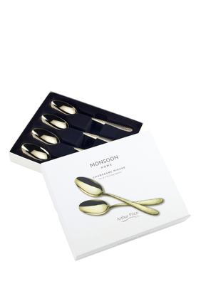 Champagne Mirage Serving Spoons, Set of 4